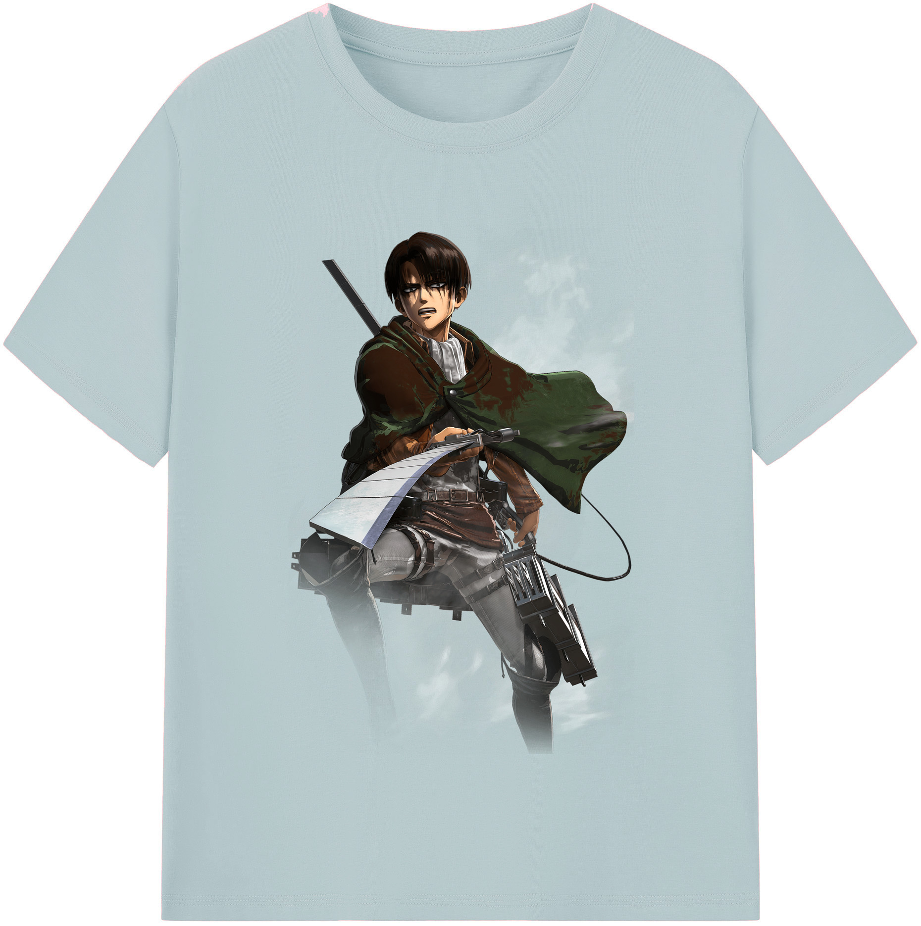 （画像用） 進撃の巨人 リヴァイ·アッカーマン Attack on Titan Levi Ackerman 綿100％半袖Tシャツ（フロントプリント）